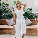 Vestito svasato bianco e nero boho | Paradiso Bohemien