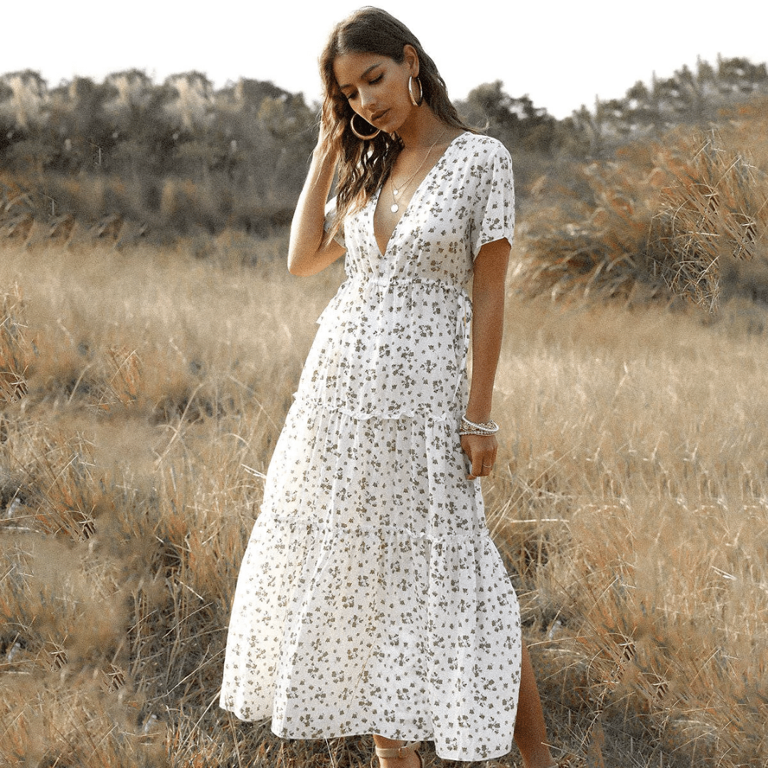 Vestito Bianco a Fiori | Paradiso Bohemien