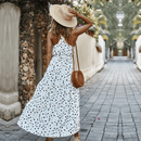 Vestito Bianco a Pois Marrone e Nerro