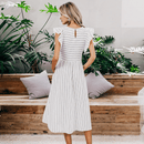 Vestito Bianco a Righe Neri in stile Boho | Paradiso Bohemien