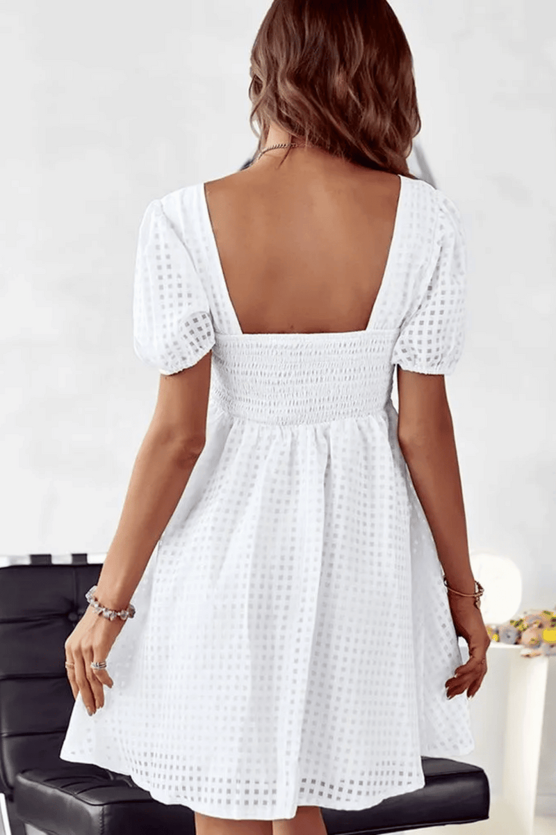 Vestito Bianco Corto Elegante Paradiso Bohemien