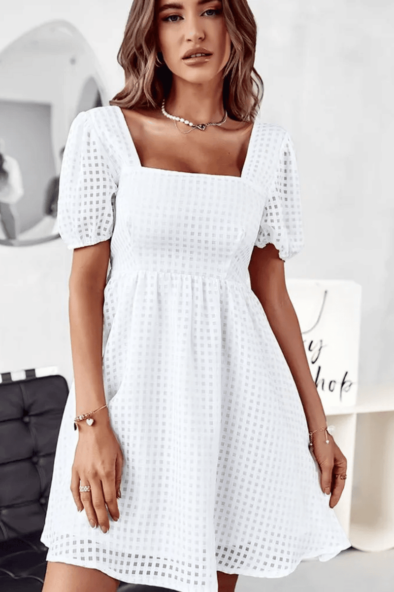 Abito bianco top corto elegante
