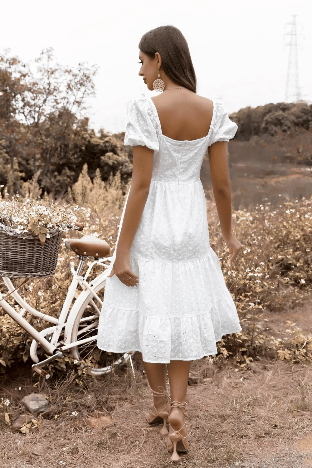 Vestito Bianco Midi Boho Chic | Paradiso Bohemien