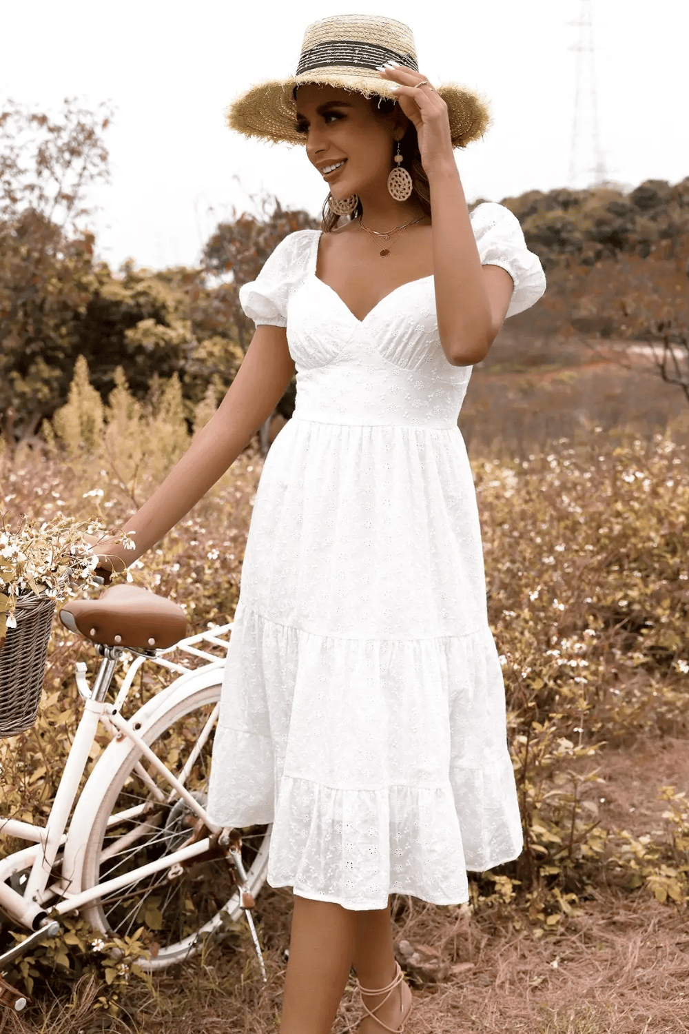 Vestito Bianco Midi Boho Chic | Paradiso Bohemien