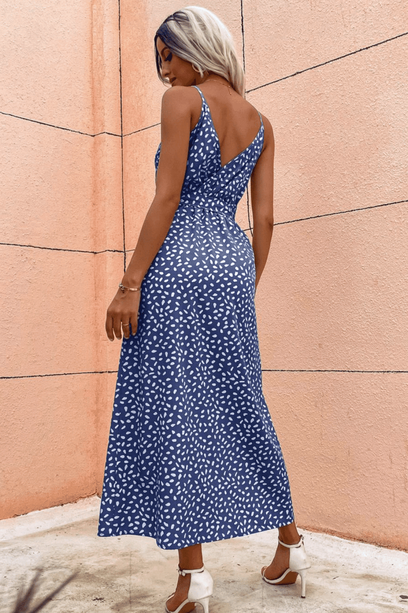 Vestito a pois blu 2025 e bianco