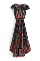 Vestito Boho Chic Nero a Fiori | Paradiso Bohemien