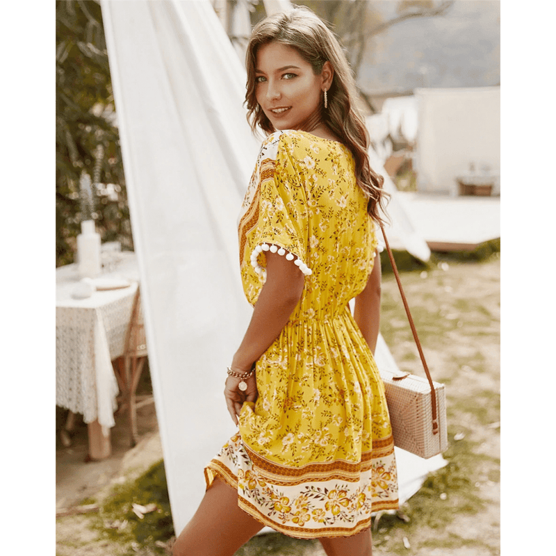 Vestito 2025 corto giallo