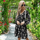 Vestito Nero Corto Maniche Lunghe Boho | Paradiso Bohemien