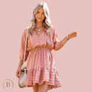 Vestito Rosa Cipria Maniche a Tre Quarti | Paradiso Bohemien