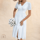 Vestito Country Bianco con maniche corte a sbuffo | Paradiso Bohemien