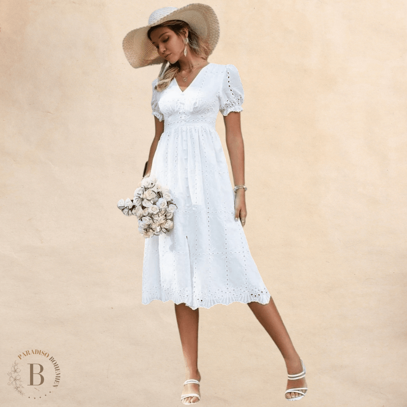 Vestito Country Bianco donna | Paradiso Bohemien