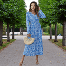 Vestito Blu con Fiori Bianchi | Paradiso Bohemien