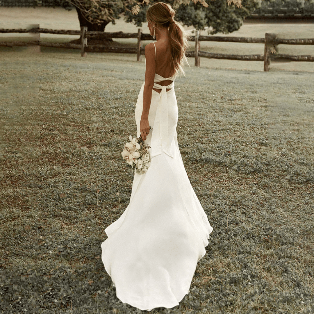 Vestito da Sposa a Sirena con Strascico Boho Chic | Paradiso Bohemien