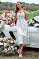 Abito Bianco Estivo Boho Chic con Fiori | Paradiso Bohemien