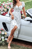 Abito Bianco Boho Chic con Fiori | Paradiso Bohemien