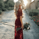 Vestito Borgogna Pizzo per Damigella Hippie Chic