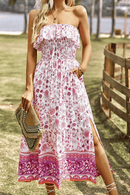 Vestito Estivo a Fiori Rose spalle scoperte | Paradiso Bohemien