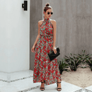 Vestito Rosso Floreale stile Bohémien 