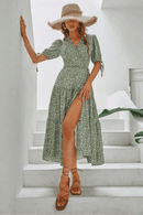 Vestito Lungo a Fiori con Spacco | Paradiso Bohemien