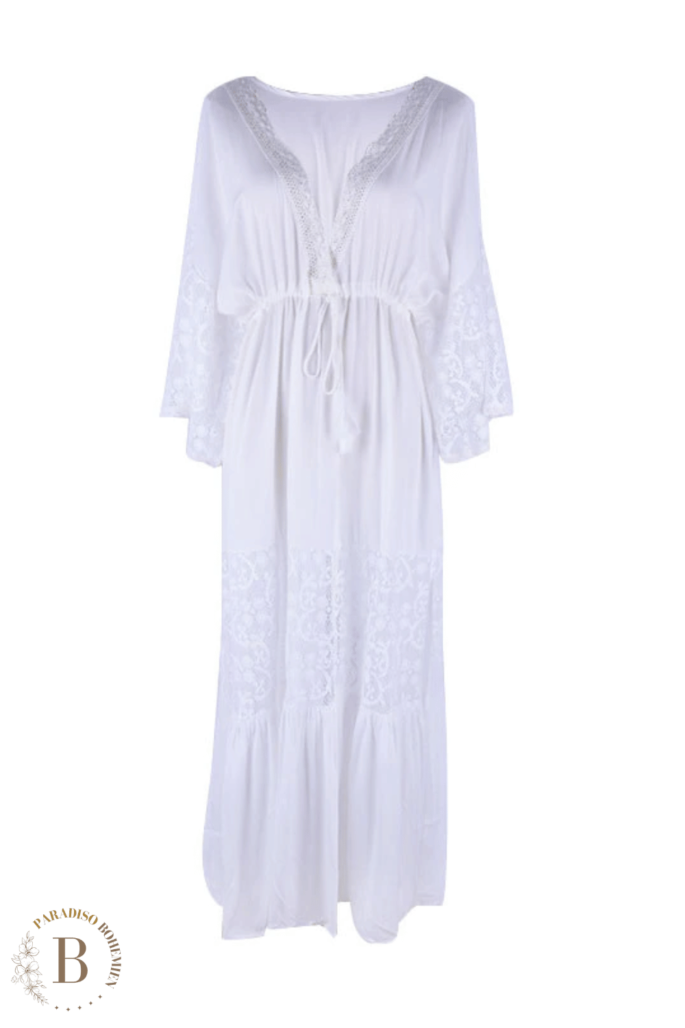 Vestito Lungo Bianco Boho | Paradiso Bohemien