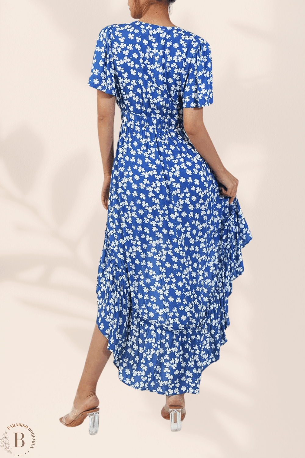 Vestito Lungo Fiori Blu | Paradiso Bohemien