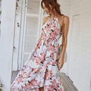 Vestito Lungo Rosa con Fiori Boho | Paradiso Bohemien