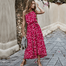 Vestito Lungo Rosso a Pois