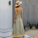 Vestito Lungo Verde con Fiori