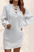 Vestito Maglione Bianco Corto | Paradiso Bohemien