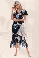 Vestito Nero a Fiori da Donna | Paradiso Bohemien