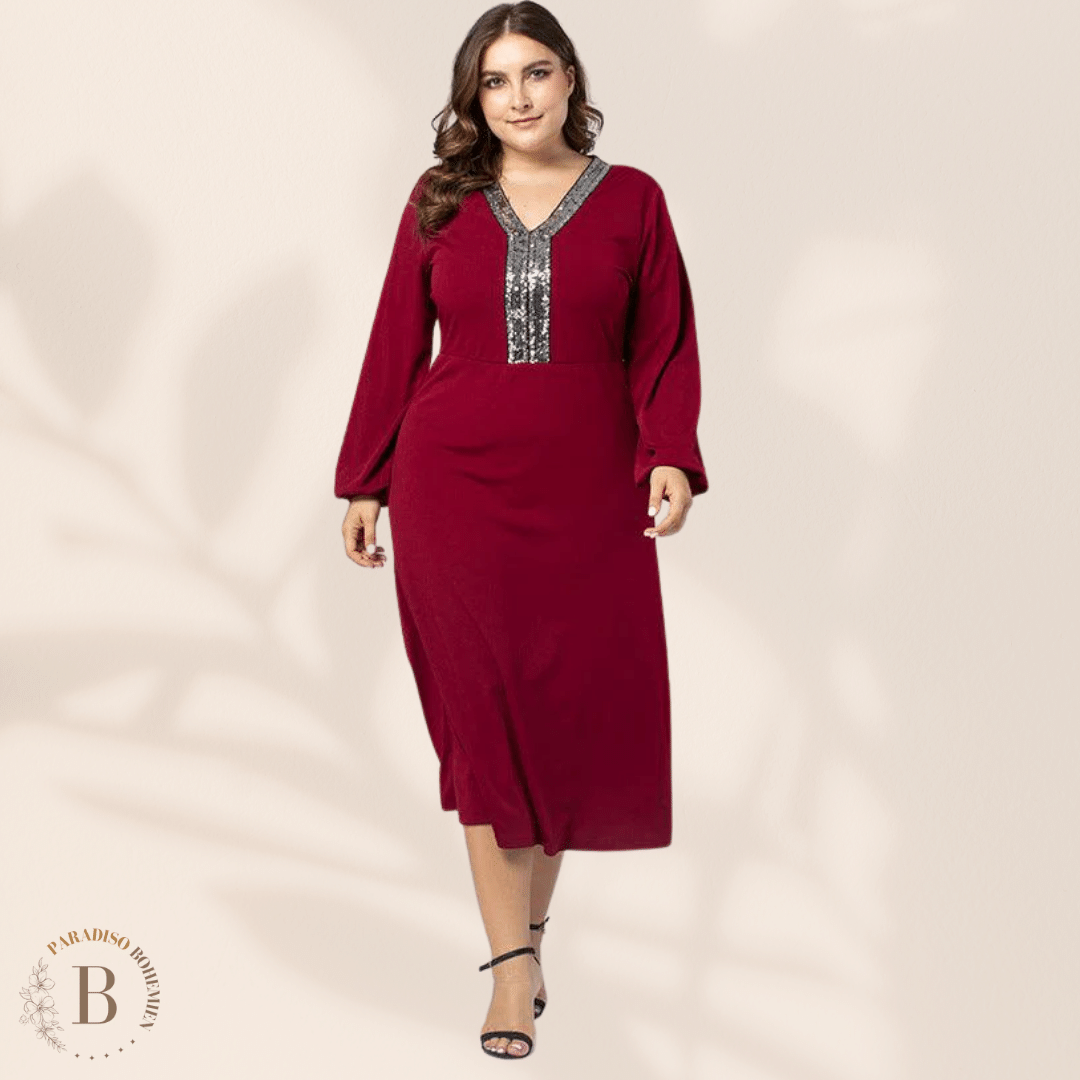 Abito Rosso Lungo Taglie Forti | Paradiso Bohemien