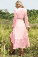 Vestito Rosa a Maniche Lunghe | Paradiso Bohemien