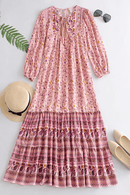 Vestito Rosa Cipria a Manica Lunga Boho | Paradiso Bohemien