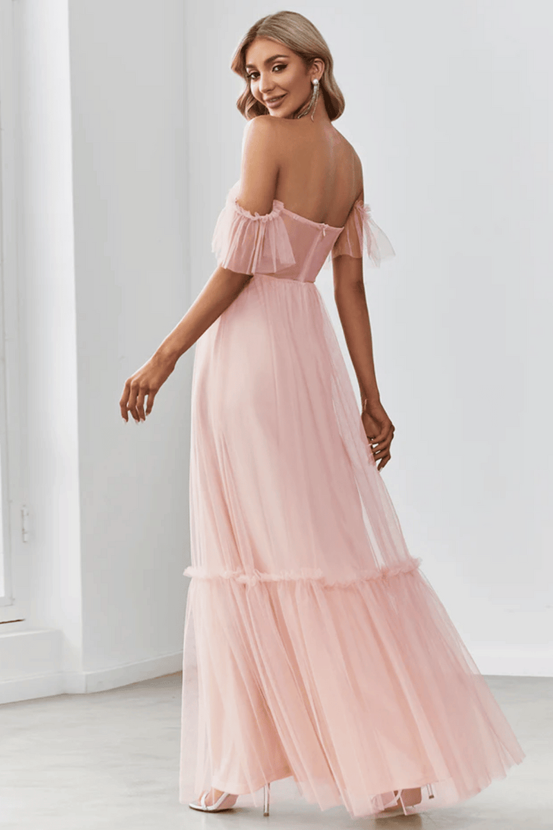 Vestiti damigella sales rosa cipria