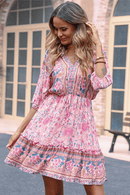 Vestito Rosa Corto Boho Chic | Paradiso Bohemien