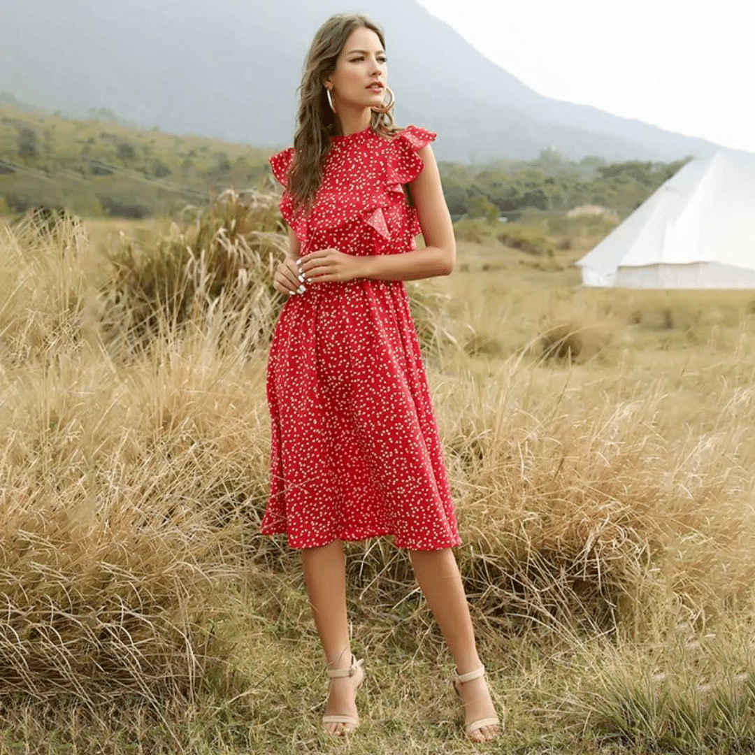 Vestito Rosso a Pois Bianchi | Paradiso Bohemien