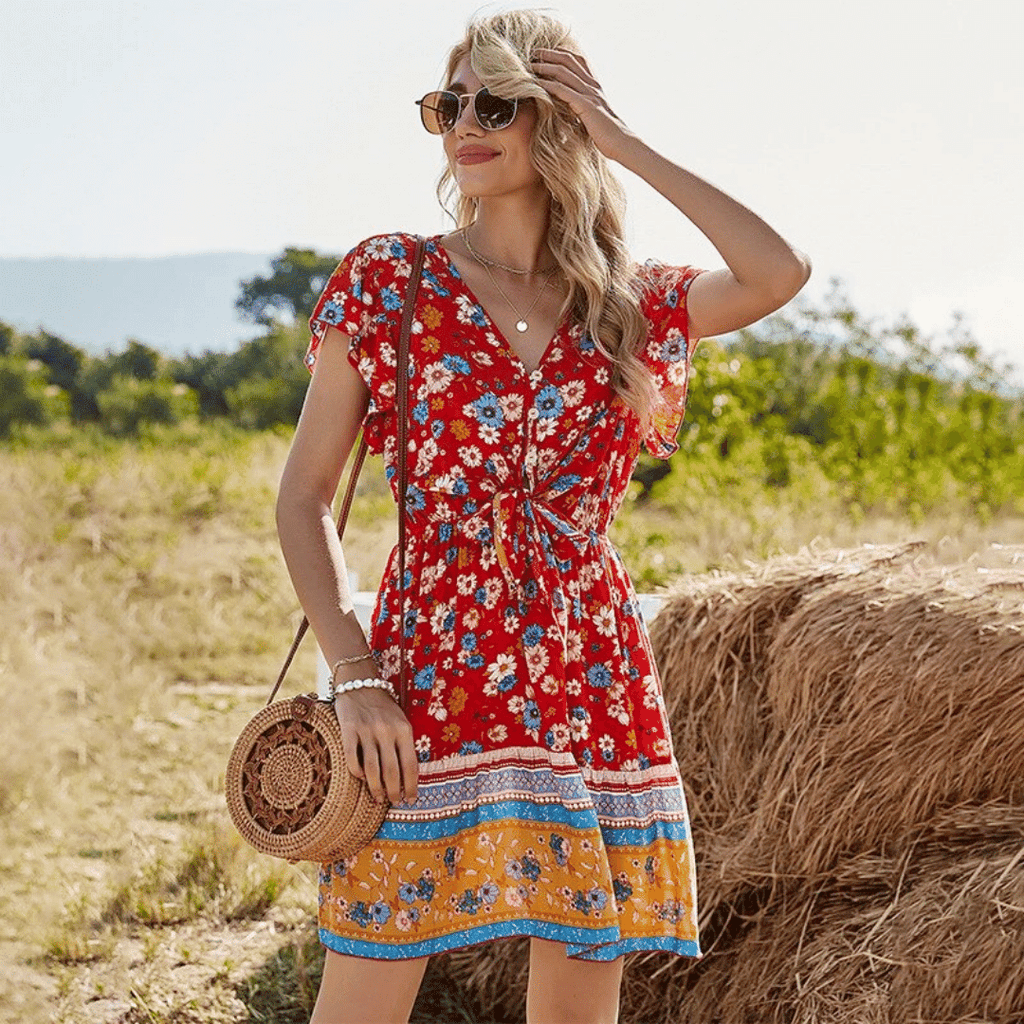 Vestito rosso 2025 corto maniche lunghe