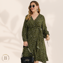 Vestito Leopardato Manica Lunga Taglie Forti | Paradiso Bohemien