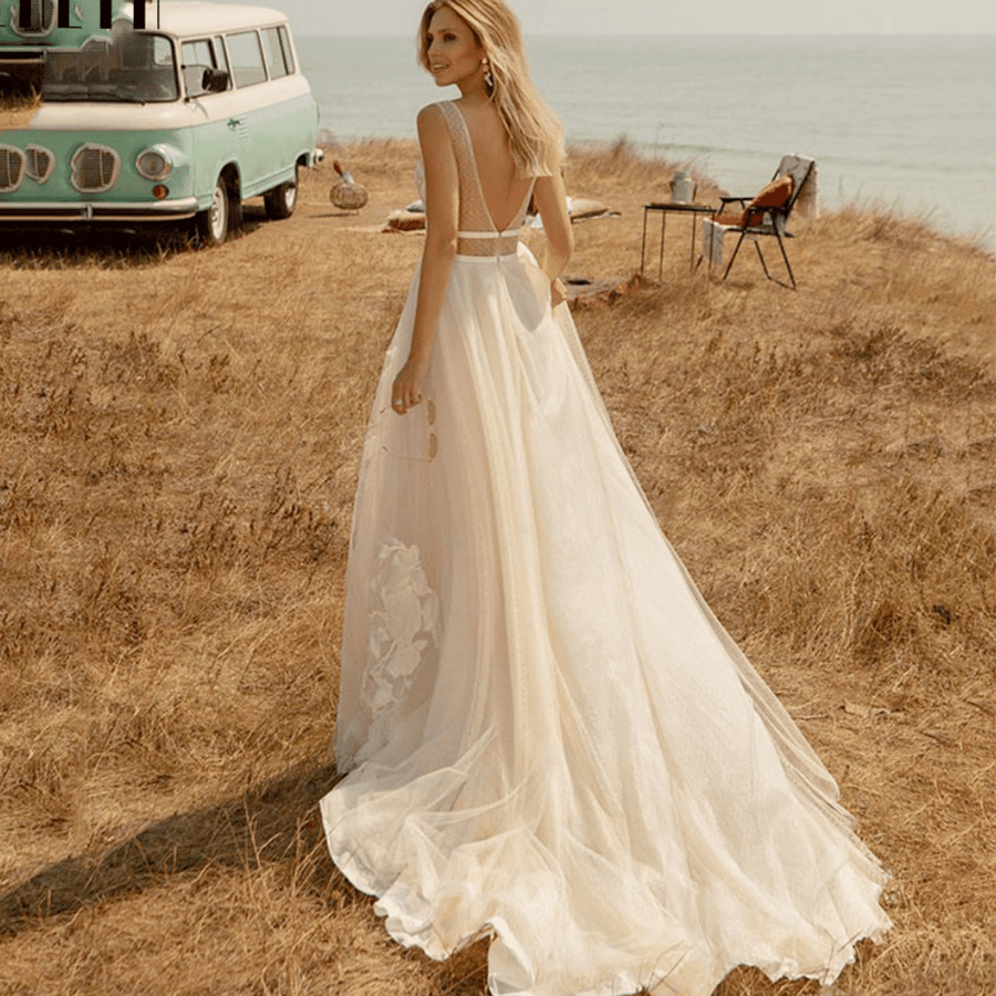 Abito da Sposa Seta Boho Chic Paradiso Bohemien