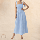 Vestito a quadretti bianco e blu per estate  | Paradiso Bohemien