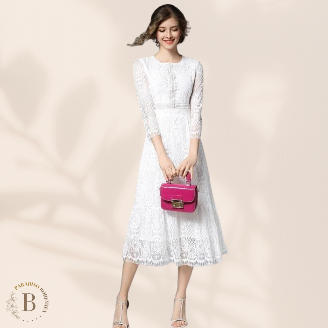 Vestito Bianco Taglie Forti in Pizzo | Paradiso Bohemien