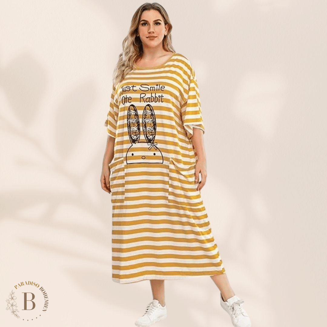 Vestito Taglie Forti Giallo | Paradiso Bohemien