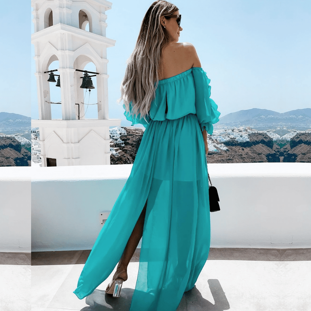 Abito Lungo Turchese da Cerimonia Paradiso Bohemien